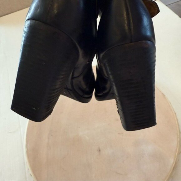 Frye Women’s Ankle Boot Patty Riding Bootie Black Leather Block Heel Size 7 - Picture 7 of 14
